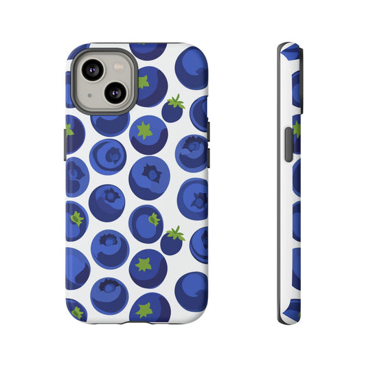 Blueberry Pattern Phone Case, Tough Cases, Fruit Phone Cover, Floral Phone Accessory, Nature Lover Gift, Stylish Tech Decor