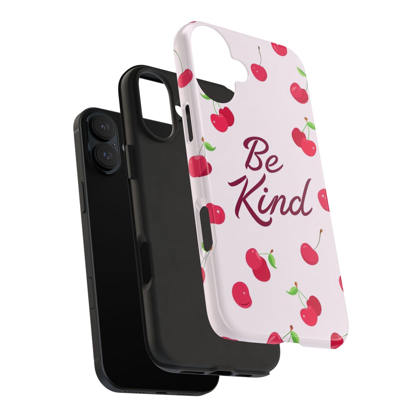 Cherry Blossom Tough Phone Case - "Be Kind" Design, Cute Phone Cover, Eco-Friendly Case, Gift for Friends, Positive Vibes