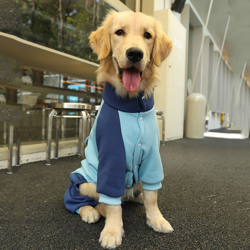 Golden Retriever Labrador Medium & Large Dog Winter Sweatshirt - Button Quadruped Dog Sweatshirt - 100% Polyester Comfort Warm Pet Clothes