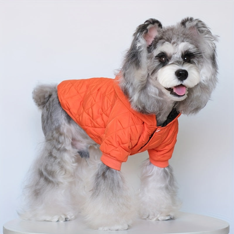 Pet Dog Winter Jacket, Thickened Dog Clothes, Reflective Strip Safety Design, with Hat and Safety Leash Ring, Winter/Autumn Jacket for Small and Toy Dogs, Suitable for Pet Clothes for Yorkshire Terrier, Maltese, Pomeranian, P