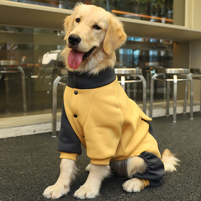 Golden Retriever Labrador Medium & Large Dog Winter Sweatshirt - Button Quadruped Dog Sweatshirt - 100% Polyester Comfort Warm Pet Clothes