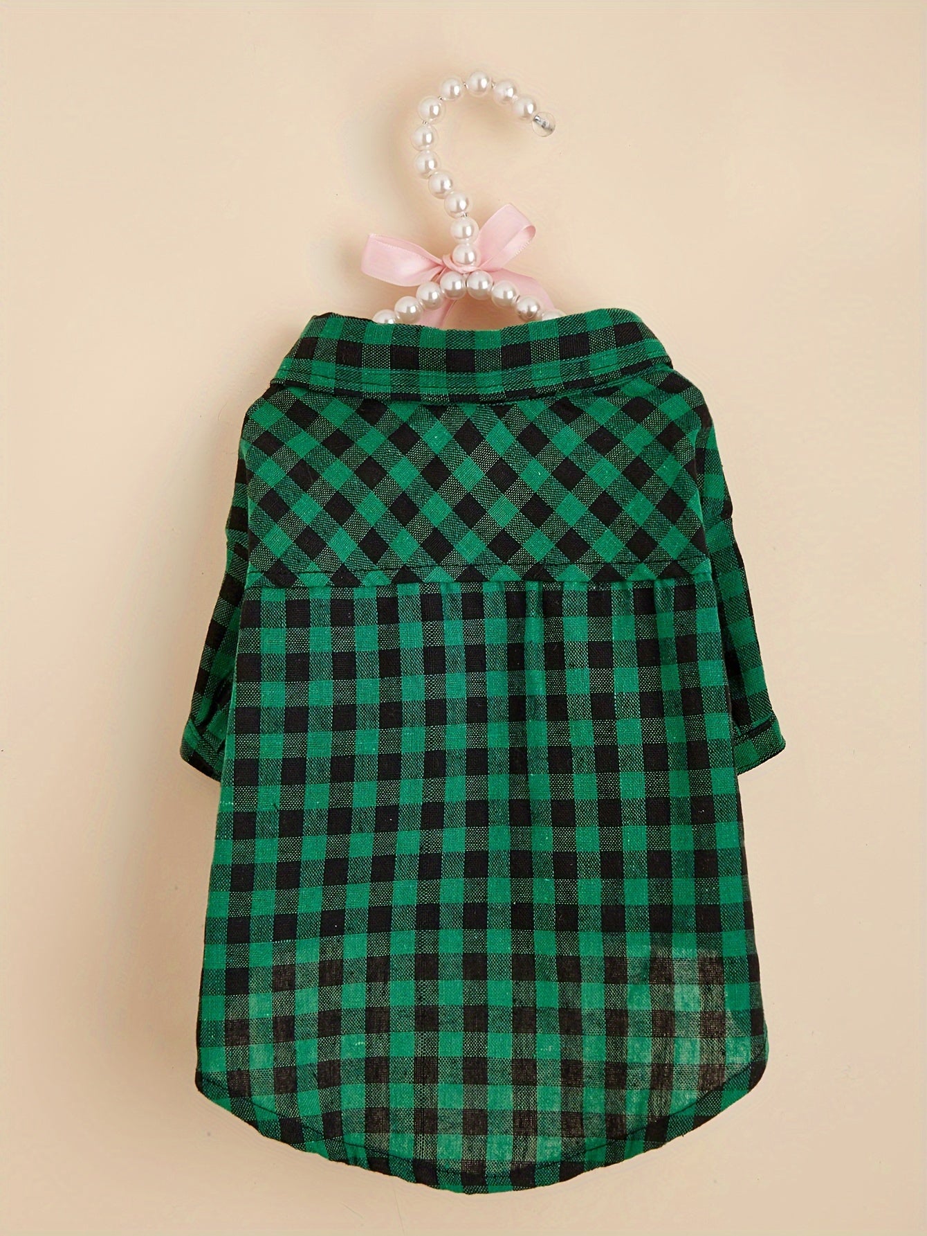 1pc Pet Clothes, Dog Plaid Shirt, Pet Jacket, Puppy Coat, Pet Button Shirt