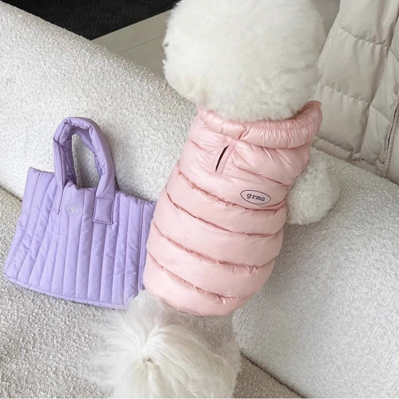 Morandi Simple Warm Dog Vest Autumn/Winter Thickened Teddy Bichon Bear Small Dog Cat Pet Clothes