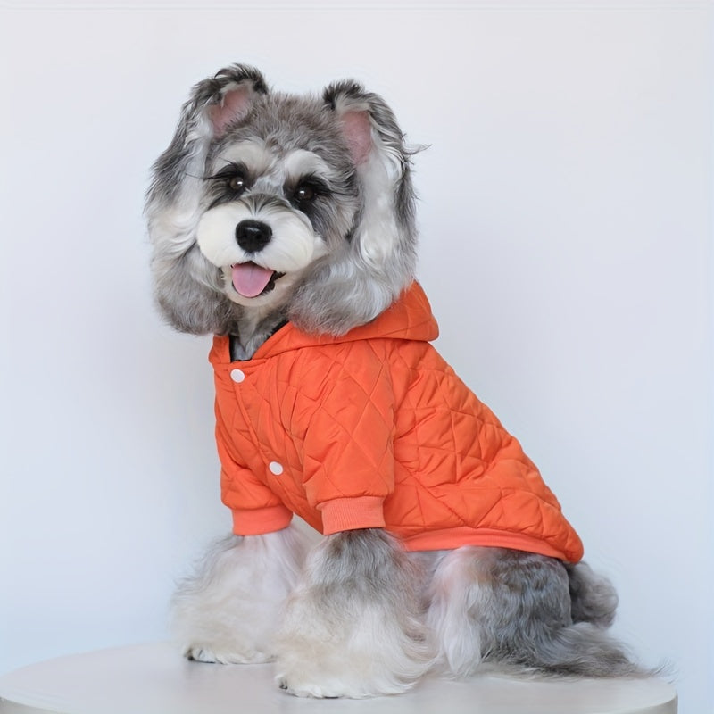 Pet Dog Winter Jacket, Thickened Dog Clothes, Reflective Strip Safety Design, with Hat and Safety Leash Ring, Winter/Autumn Jacket for Small and Toy Dogs, Suitable for Pet Clothes for Yorkshire Terrier, Maltese, Pomeranian, P