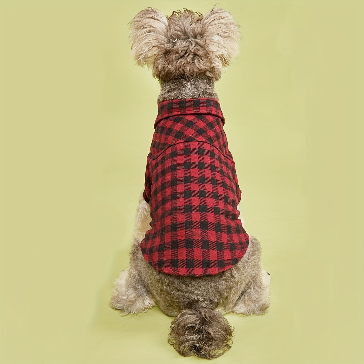 1pc Pet Clothes, Dog Plaid Shirt, Pet Jacket, Puppy Coat, Pet Button Shirt
