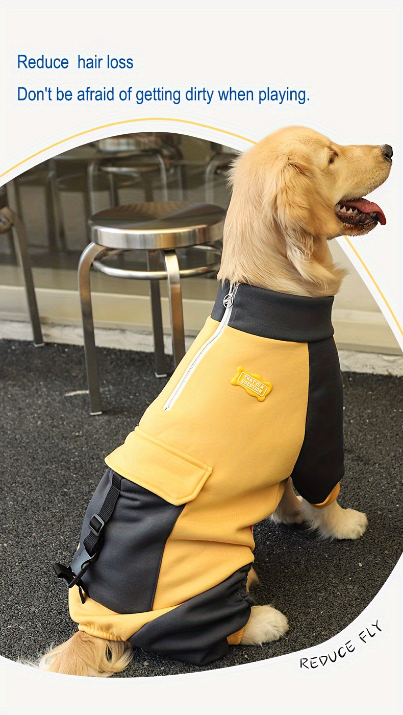 Golden Retriever Labrador Medium & Large Dog Winter Sweatshirt - Button Quadruped Dog Sweatshirt - 100% Polyester Comfort Warm Pet Clothes