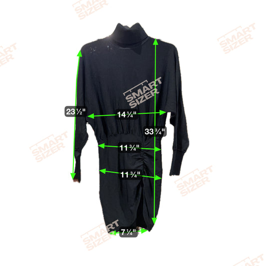 Lovers + Friends Black Ruched Sweater Mini Dress – Size XS