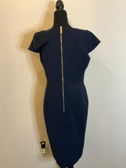 Ted Baker London Navy Bow-Shoulder Sheath Dress – Size 4 (US 6)