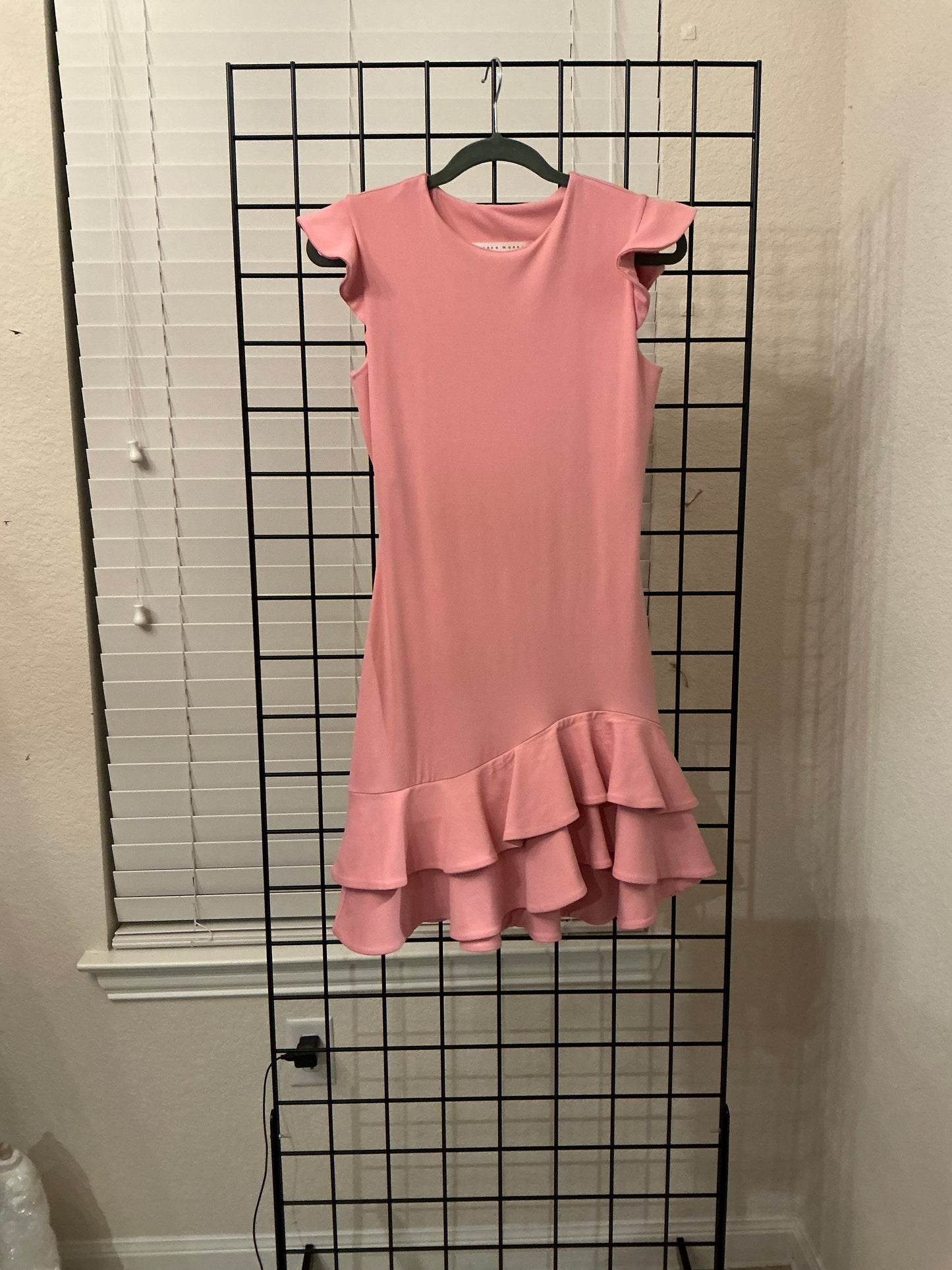 Blush Pink Susana Monaco Ruffle Mini Dress – Size M – Made in USA