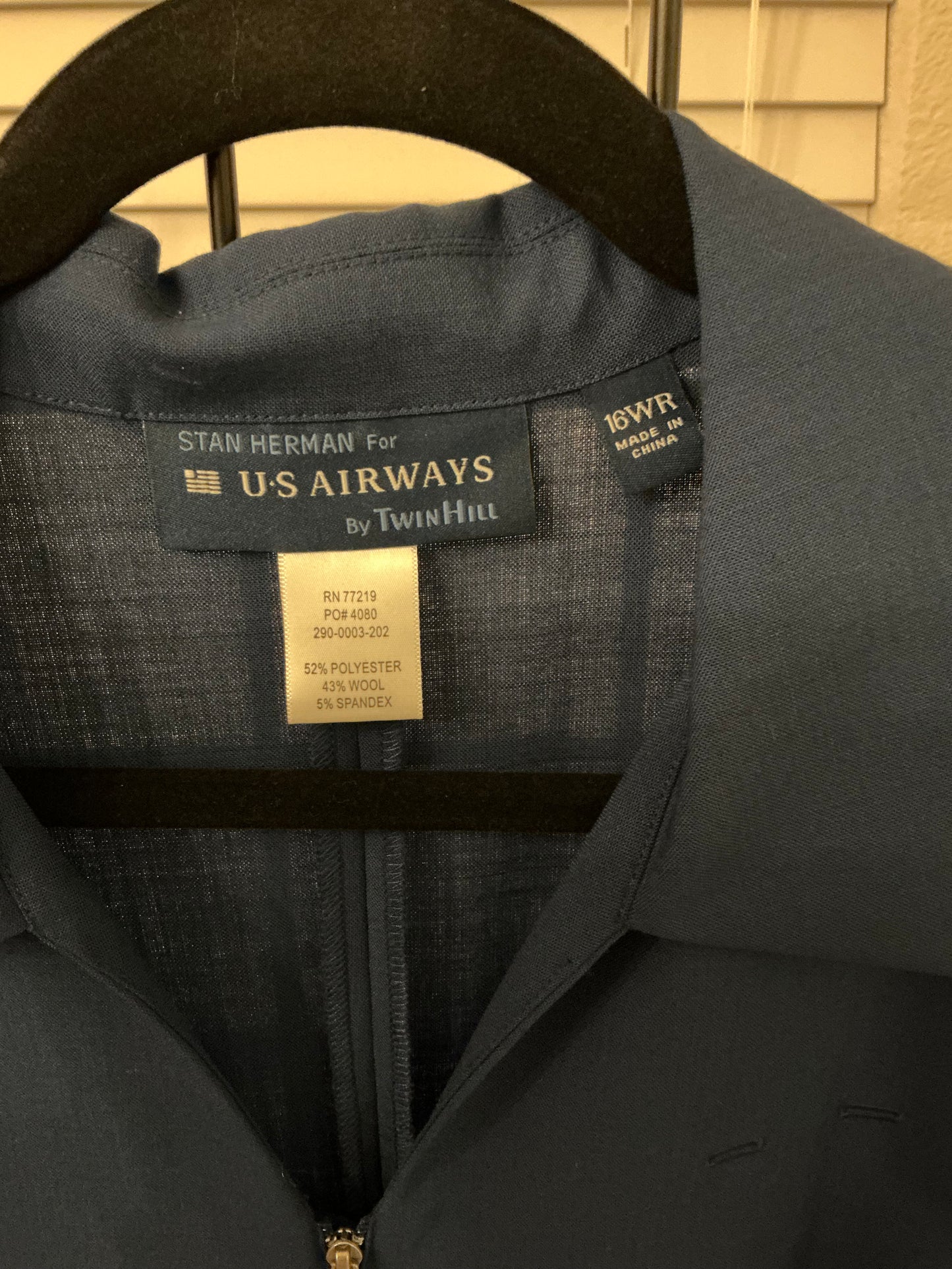 NWT Stan Herman for U.S. Airways Navy Blue Uniform Dress – Size 16WR – TwinHill Airline Attendant Vintage