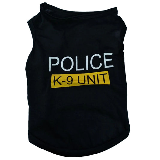 Pet Vest Police Clothes Puppy T-shirt Jacket Polyester Soft Breathable Comfortable Stylish Casual Style Dog Clothing Wholesale