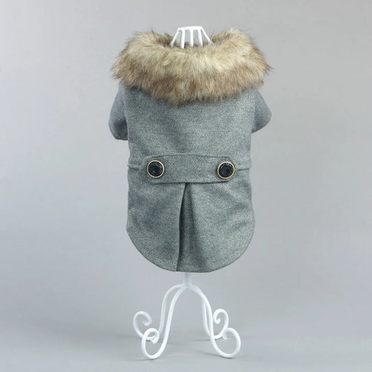 Knit Pet Clothes For Small Dog Clothing Spring Wholesale Costumes For Dog Coats With Fur Collar Cheap Warm Autumn Winter Puppy