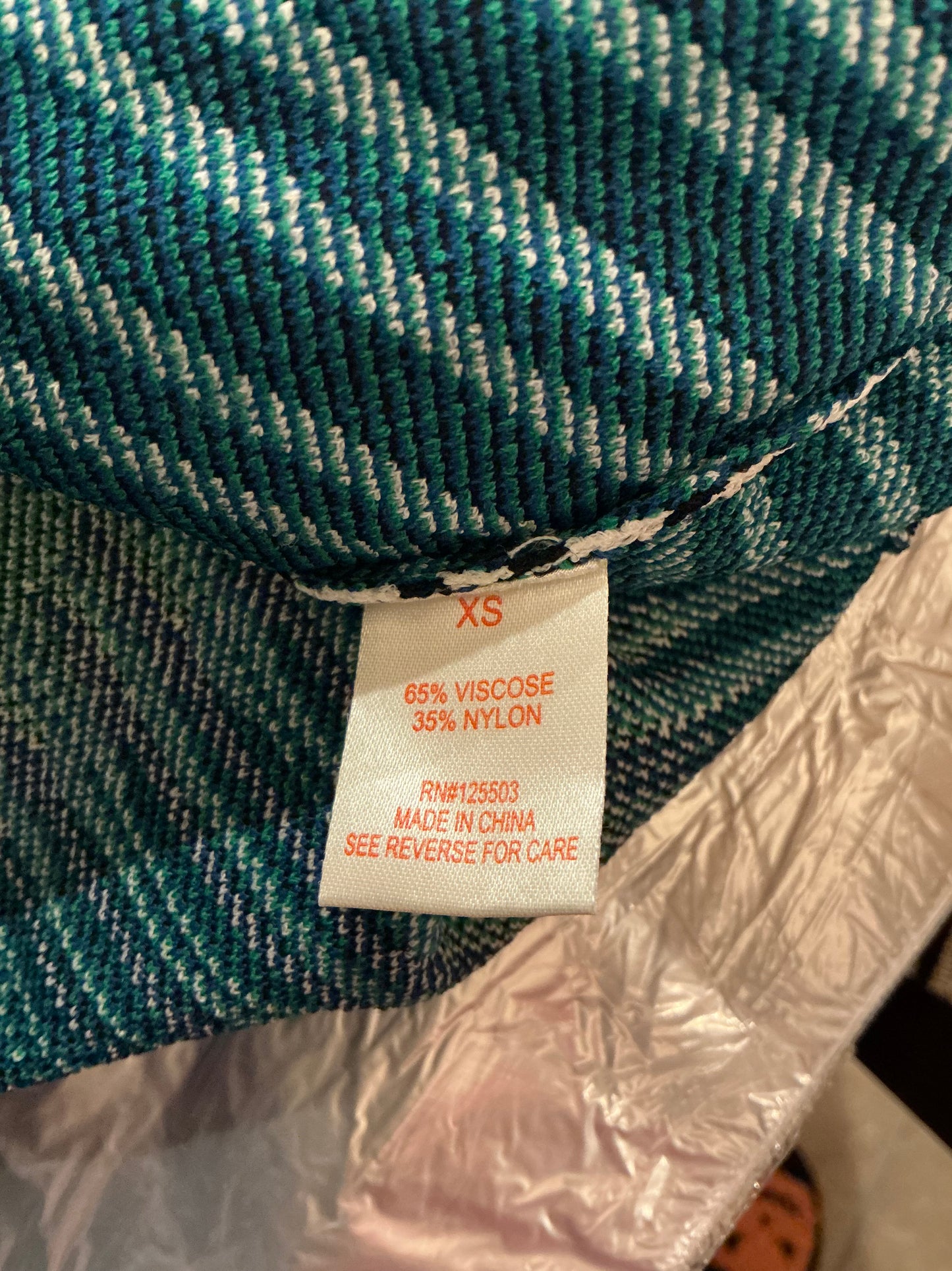 Torn by Ronny Kobo Blue Geometric Knit Fit & Flare Dress