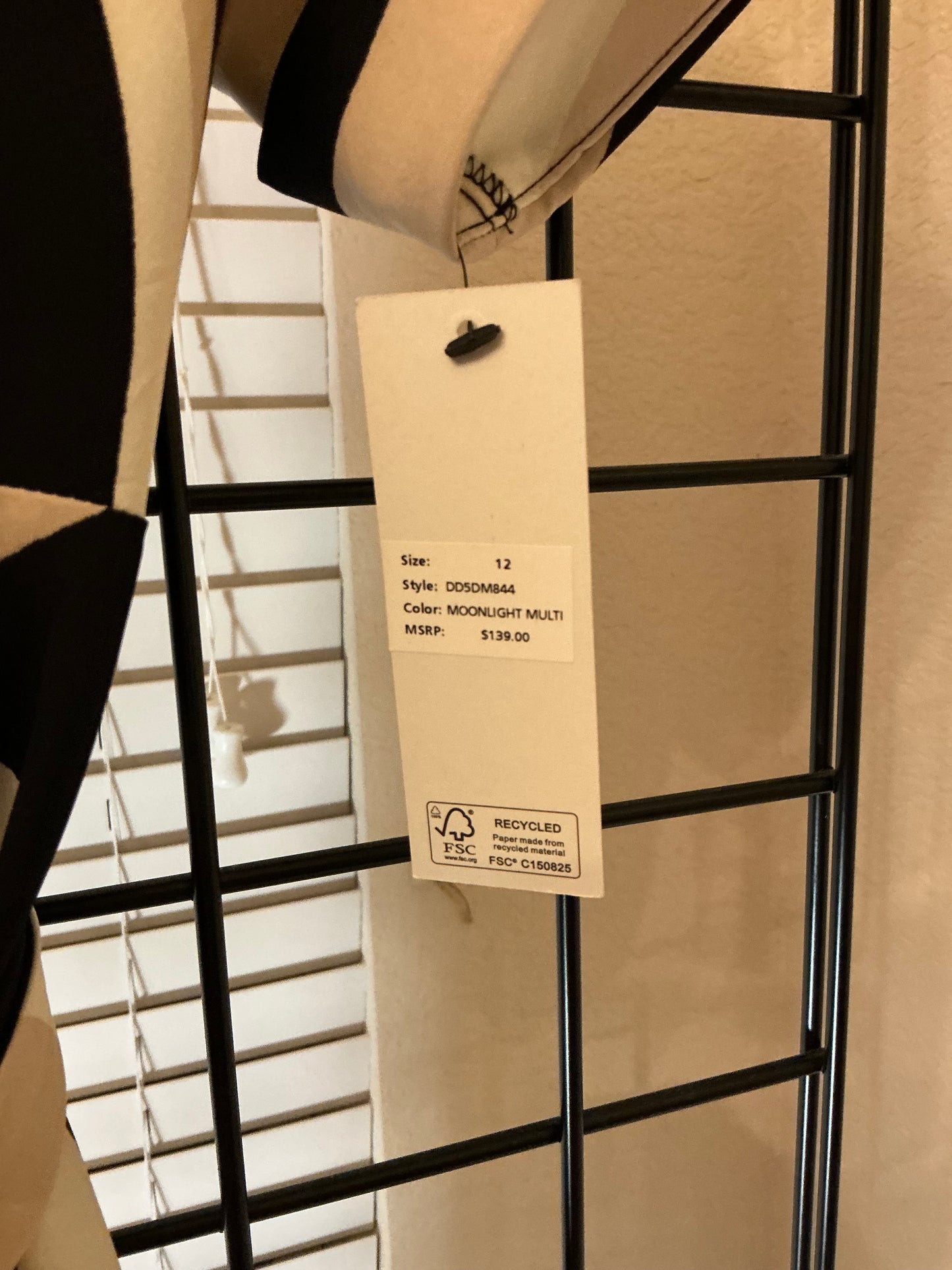 DKNY Geometric Print Button-Down Midi Shirt Dress – Size 12