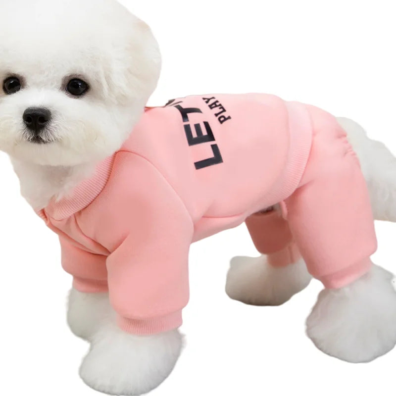 100% Polyester Pet Dog Clothes Warm Dogs Jumpsuits Solid Letter Pet Clothing For Small Dogs Puppy Cats Costume Coats Sweatshirts
