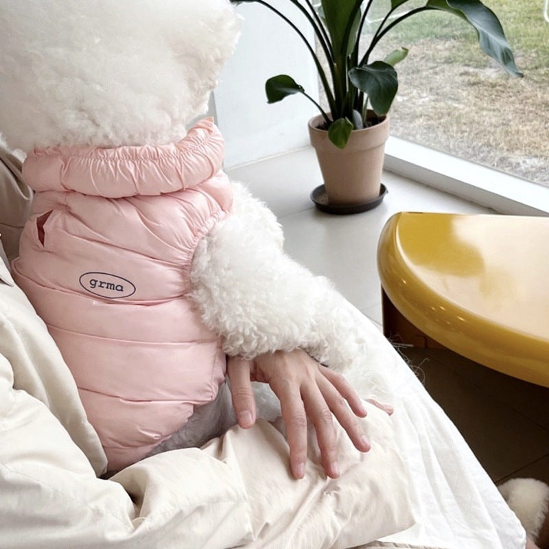 Morandi Simple Warm Dog Vest Autumn/Winter Thickened Teddy Bichon Bear Small Dog Cat Pet Clothes