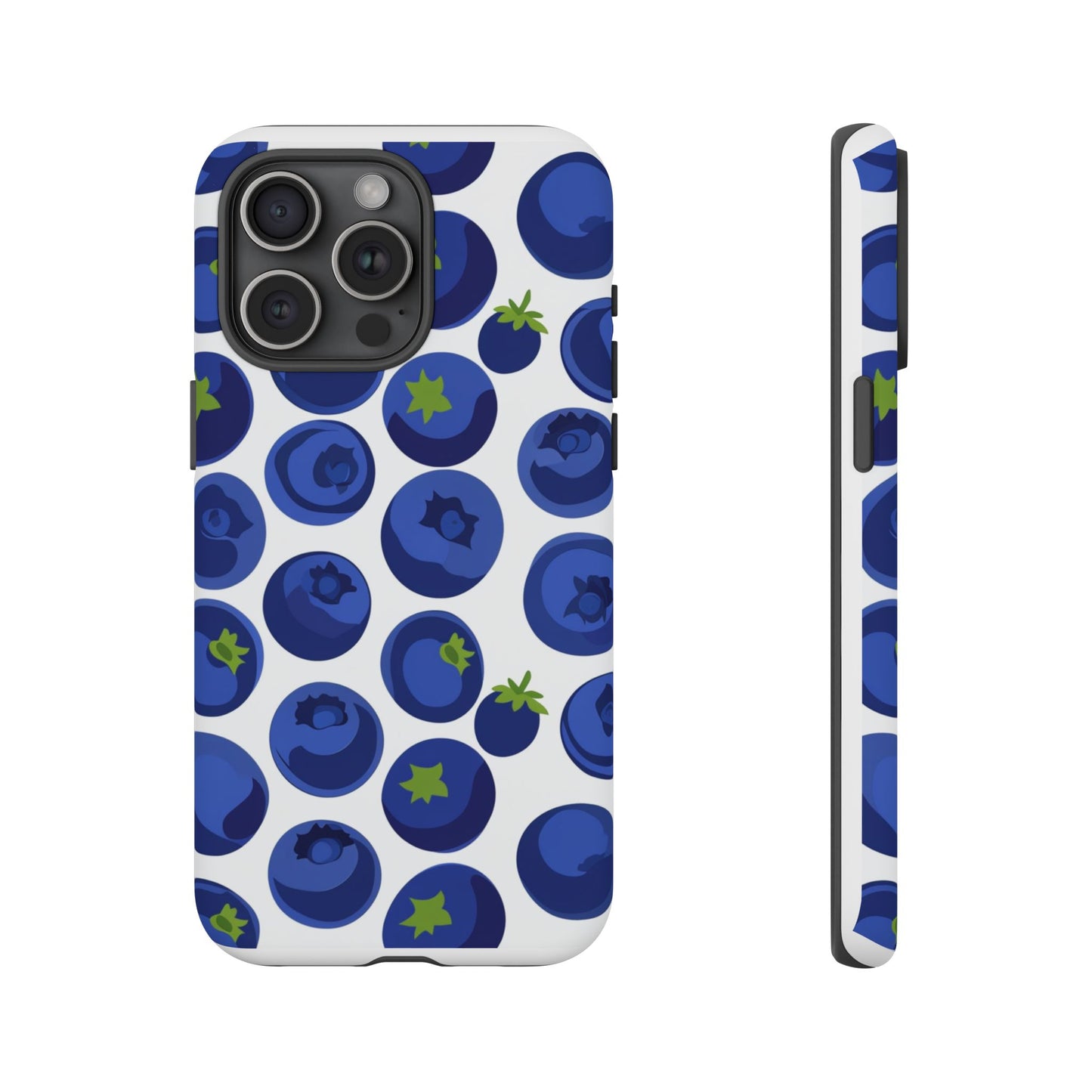 Blueberry Pattern Phone Case, Tough Cases, Fruit Phone Cover, Floral Phone Accessory, Nature Lover Gift, Stylish Tech Decor