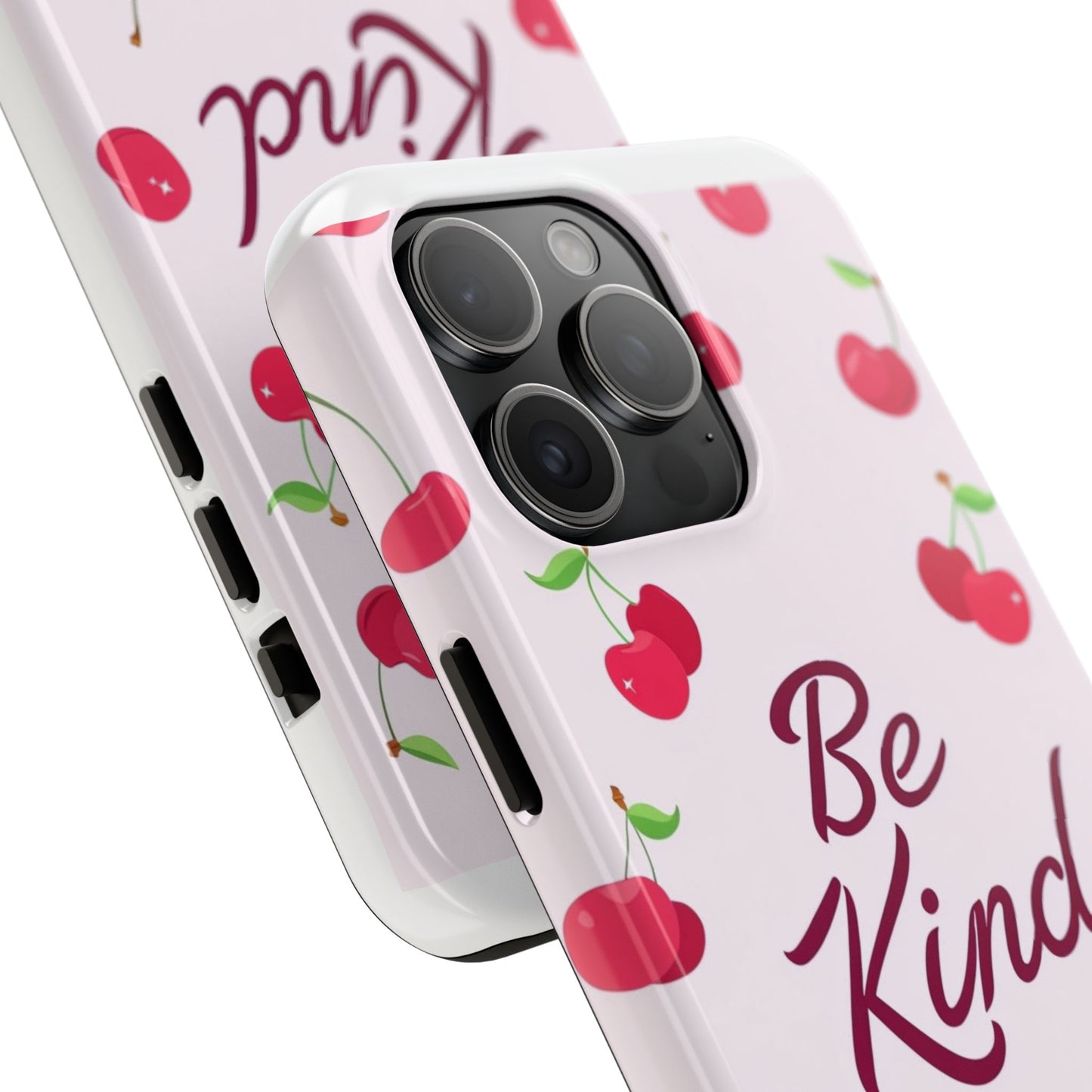 Cherry Blossom Tough Phone Case - "Be Kind" Design, Cute Phone Cover, Eco-Friendly Case, Gift for Friends, Positive Vibes