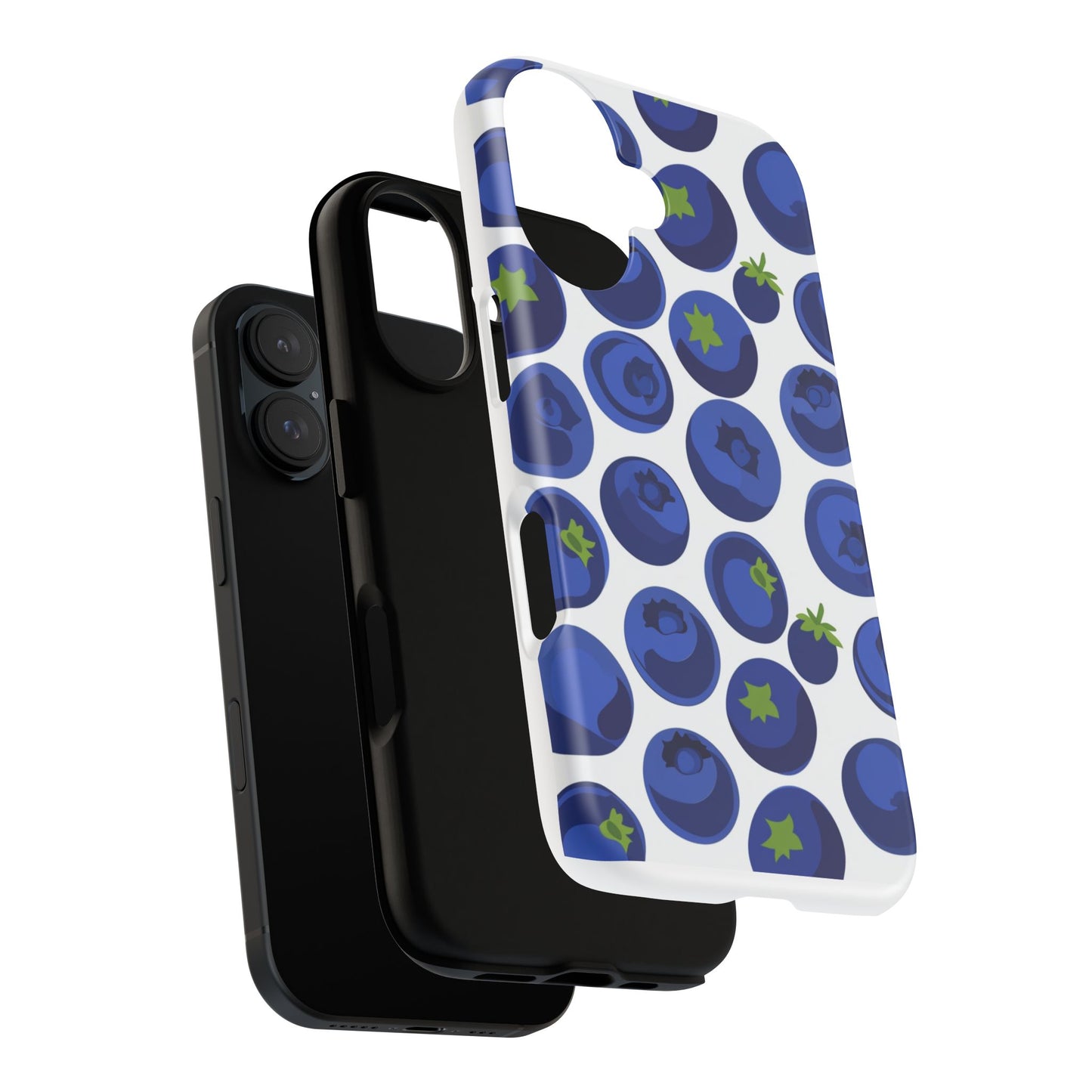 Blueberry Pattern Phone Case, Tough Cases, Fruit Phone Cover, Floral Phone Accessory, Nature Lover Gift, Stylish Tech Decor