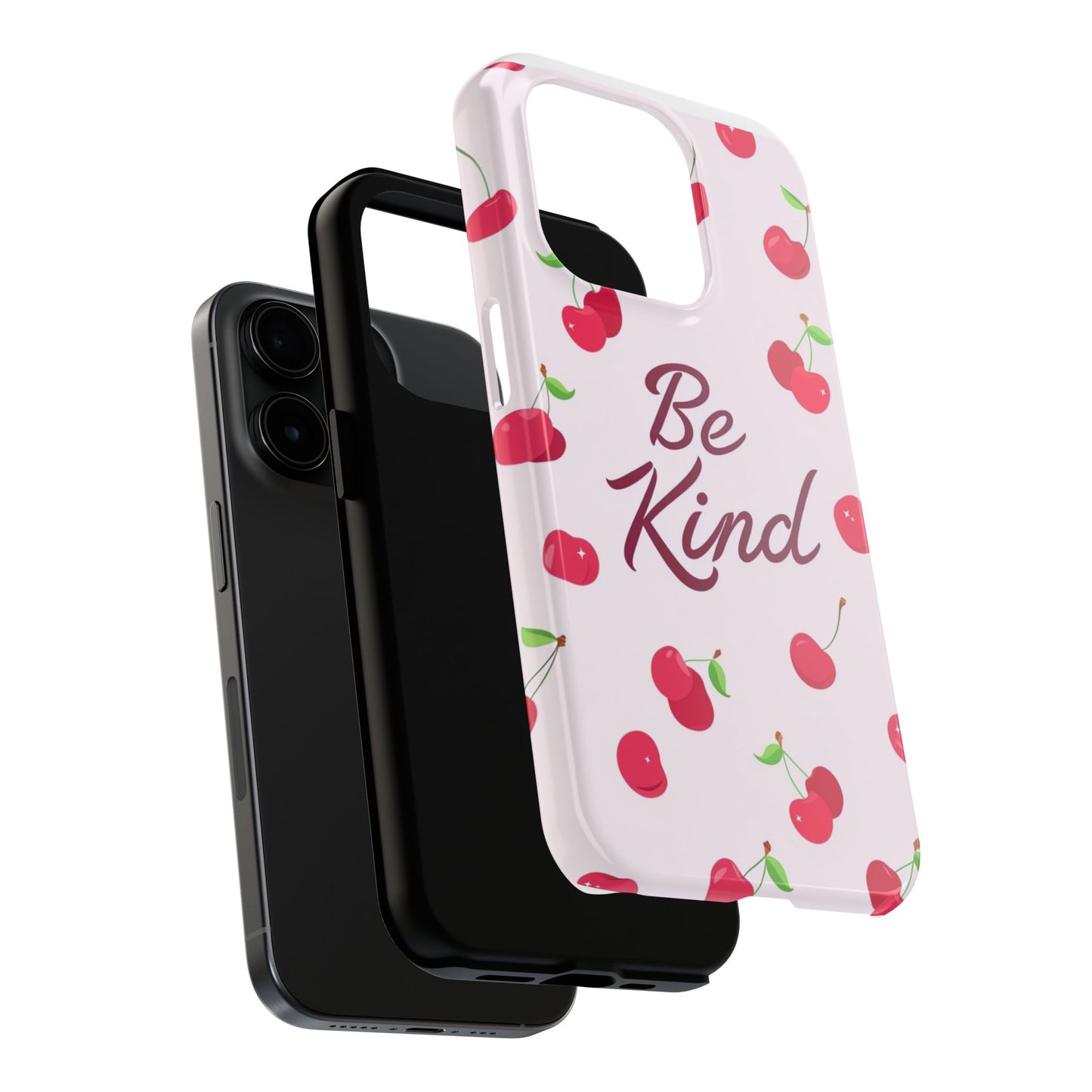 Cherry Blossom Tough Phone Case - "Be Kind" Design, Cute Phone Cover, Eco-Friendly Case, Gift for Friends, Positive Vibes