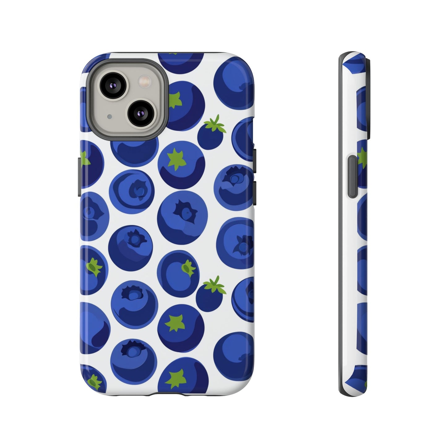 Blueberry Pattern Phone Case, Tough Cases, Fruit Phone Cover, Floral Phone Accessory, Nature Lover Gift, Stylish Tech Decor