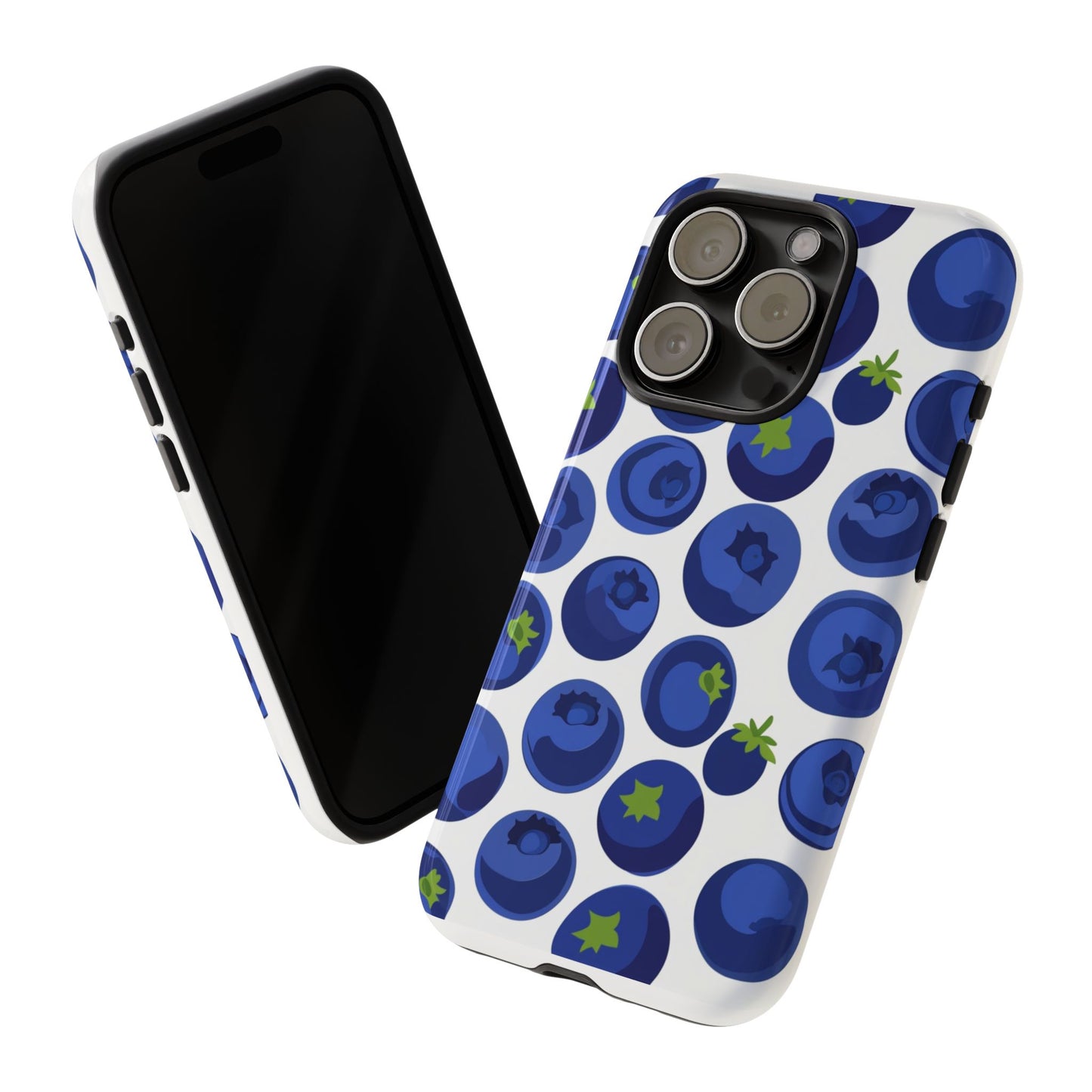 Blueberry Pattern Phone Case, Tough Cases, Fruit Phone Cover, Floral Phone Accessory, Nature Lover Gift, Stylish Tech Decor