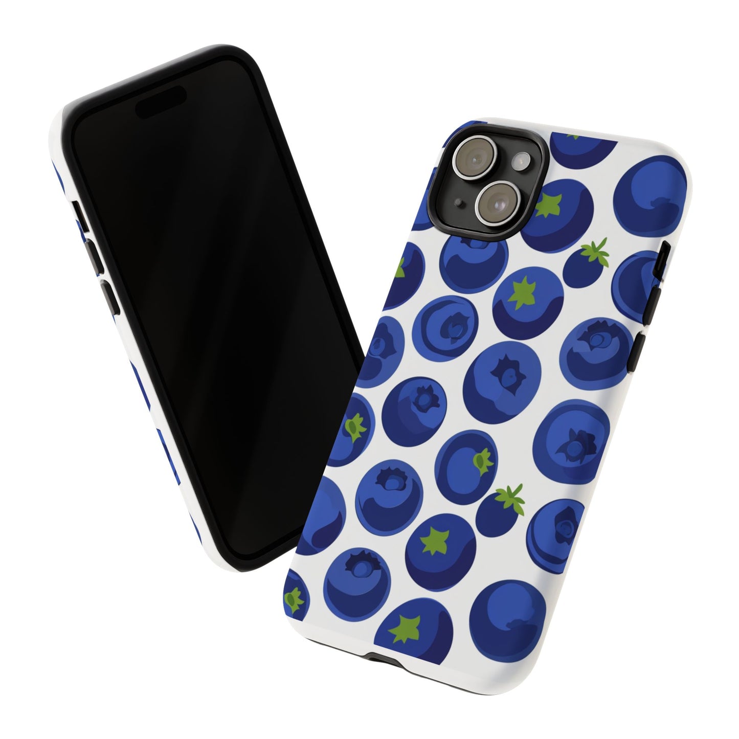Blueberry Pattern Phone Case, Tough Cases, Fruit Phone Cover, Floral Phone Accessory, Nature Lover Gift, Stylish Tech Decor