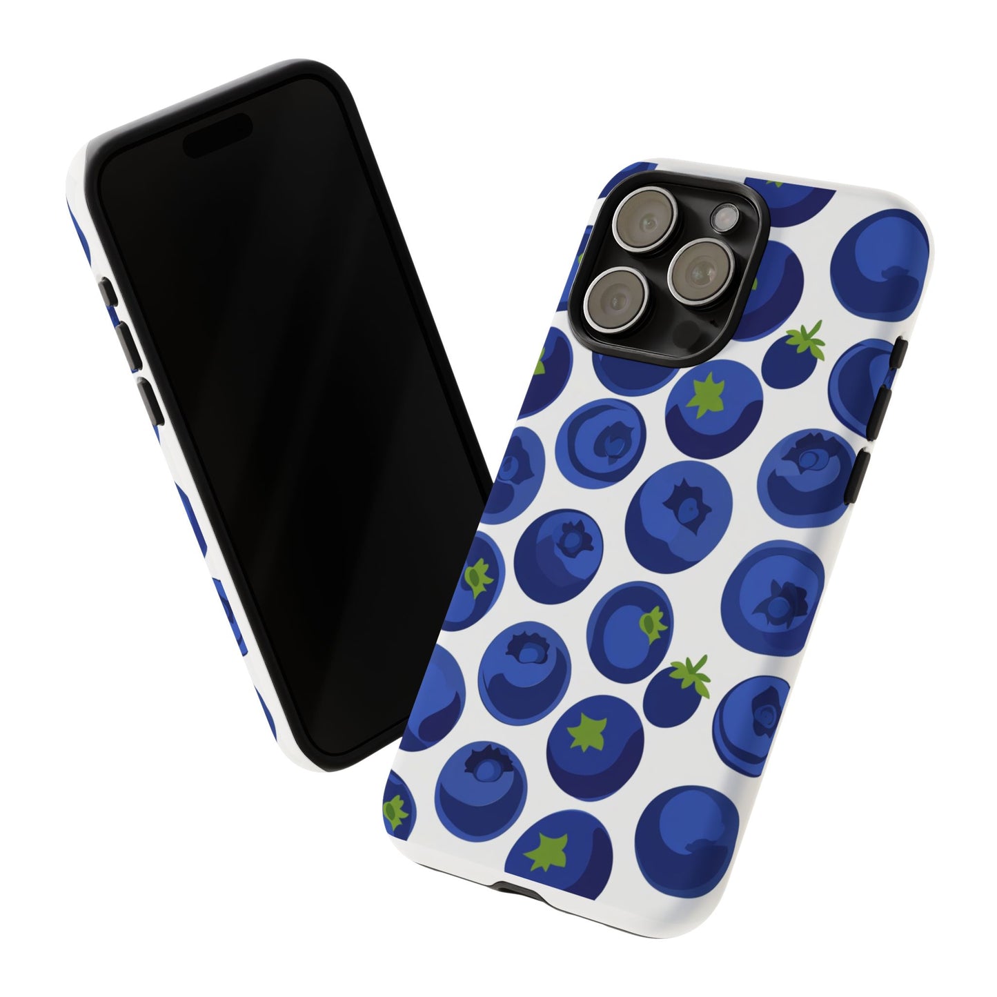 Blueberry Pattern Phone Case, Tough Cases, Fruit Phone Cover, Floral Phone Accessory, Nature Lover Gift, Stylish Tech Decor