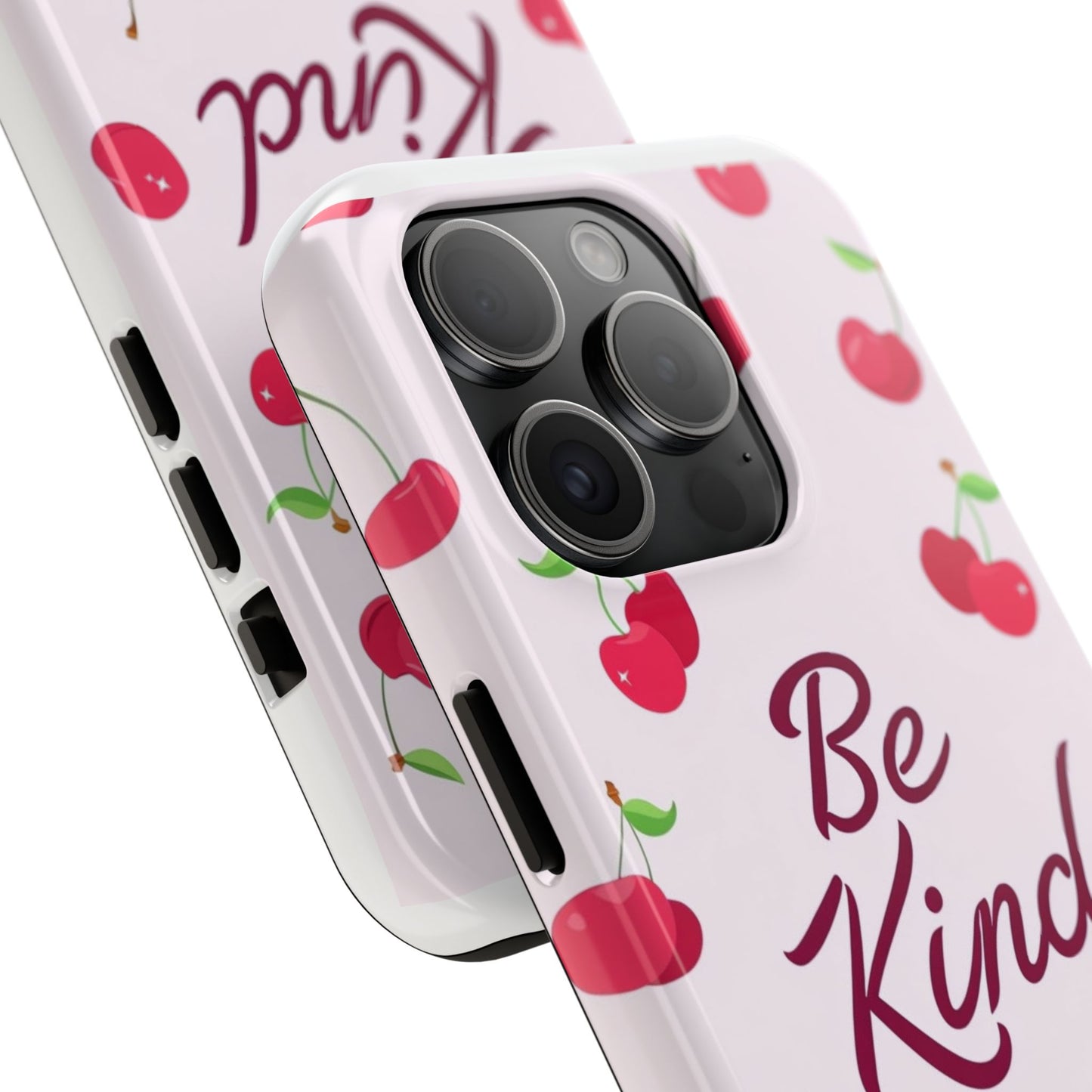Cherry Blossom Tough Phone Case - "Be Kind" Design, Cute Phone Cover, Eco-Friendly Case, Gift for Friends, Positive Vibes