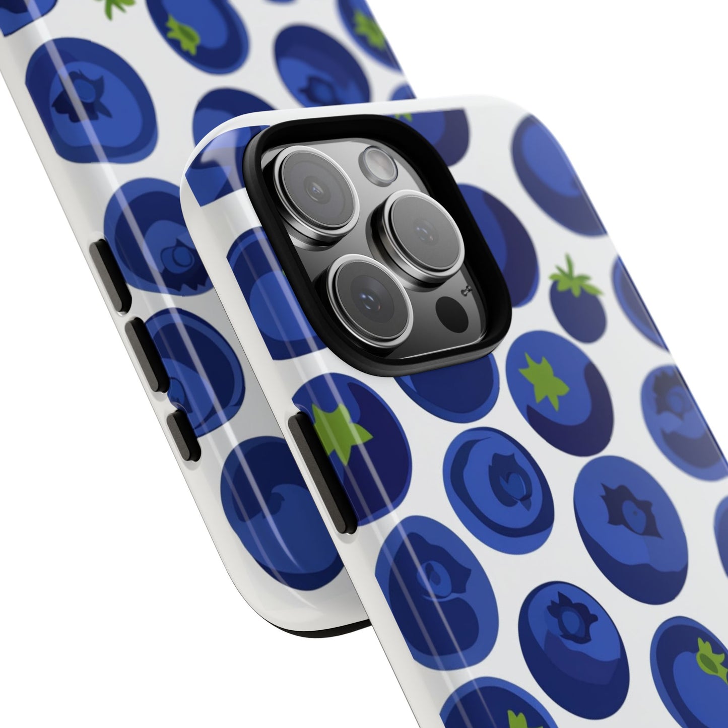 Blueberry Pattern Phone Case, Tough Cases, Fruit Phone Cover, Floral Phone Accessory, Nature Lover Gift, Stylish Tech Decor