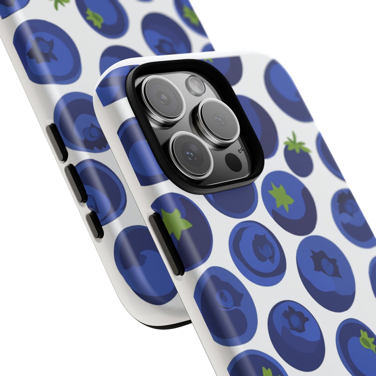 Blueberry Pattern Phone Case, Tough Cases, Fruit Phone Cover, Floral Phone Accessory, Nature Lover Gift, Stylish Tech Decor