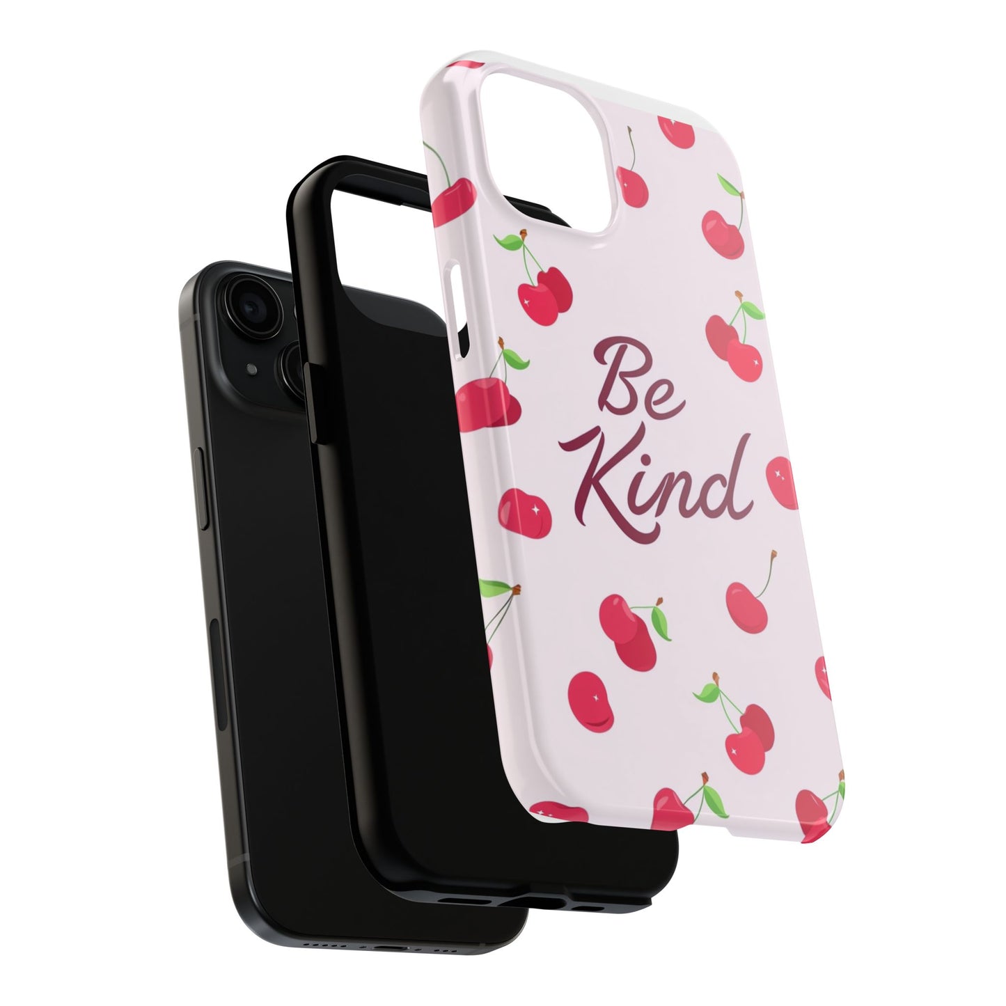 Cherry Blossom Tough Phone Case - "Be Kind" Design, Cute Phone Cover, Eco-Friendly Case, Gift for Friends, Positive Vibes