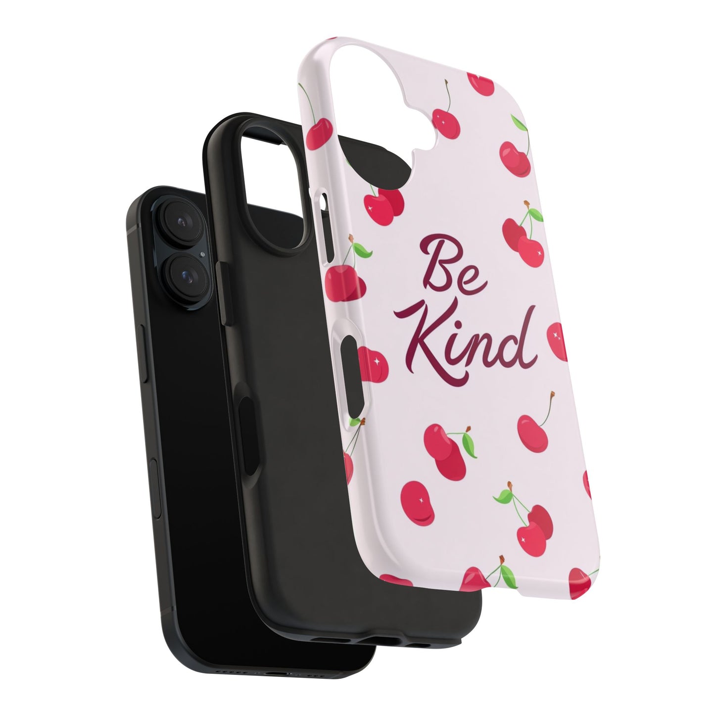Cherry Blossom Tough Phone Case - "Be Kind" Design, Cute Phone Cover, Eco-Friendly Case, Gift for Friends, Positive Vibes