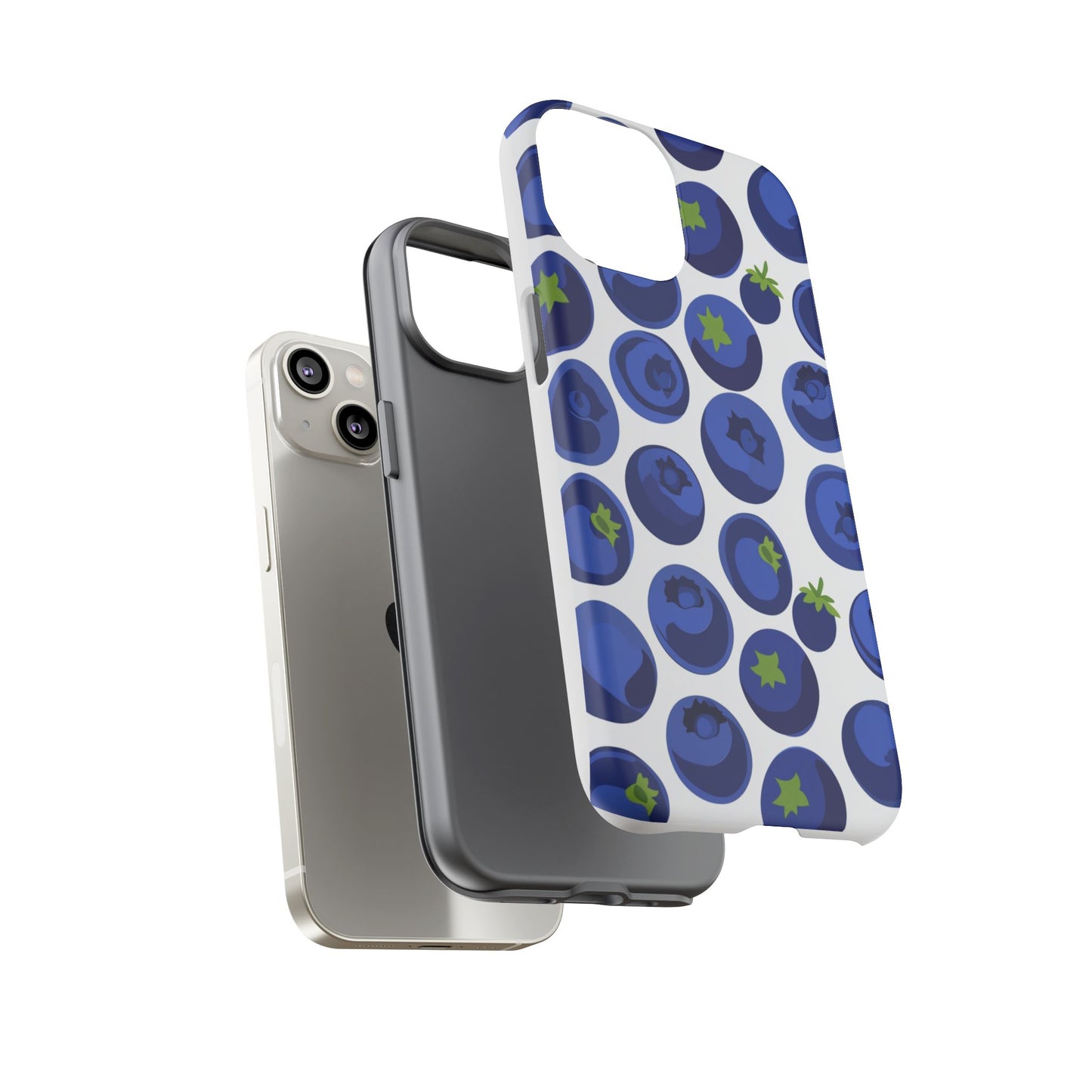 Blueberry Pattern Phone Case, Tough Cases, Fruit Phone Cover, Floral Phone Accessory, Nature Lover Gift, Stylish Tech Decor