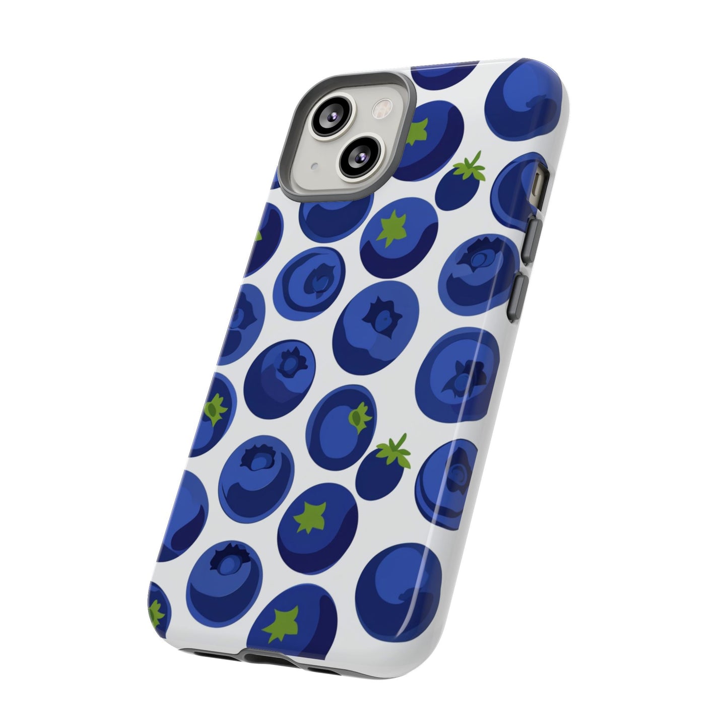 Blueberry Pattern Phone Case, Tough Cases, Fruit Phone Cover, Floral Phone Accessory, Nature Lover Gift, Stylish Tech Decor