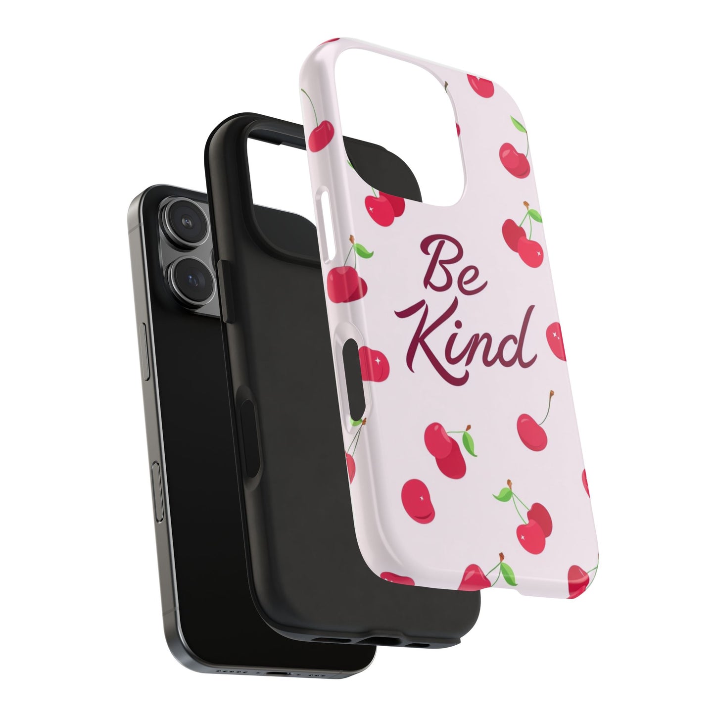 Cherry Blossom Tough Phone Case - "Be Kind" Design, Cute Phone Cover, Eco-Friendly Case, Gift for Friends, Positive Vibes