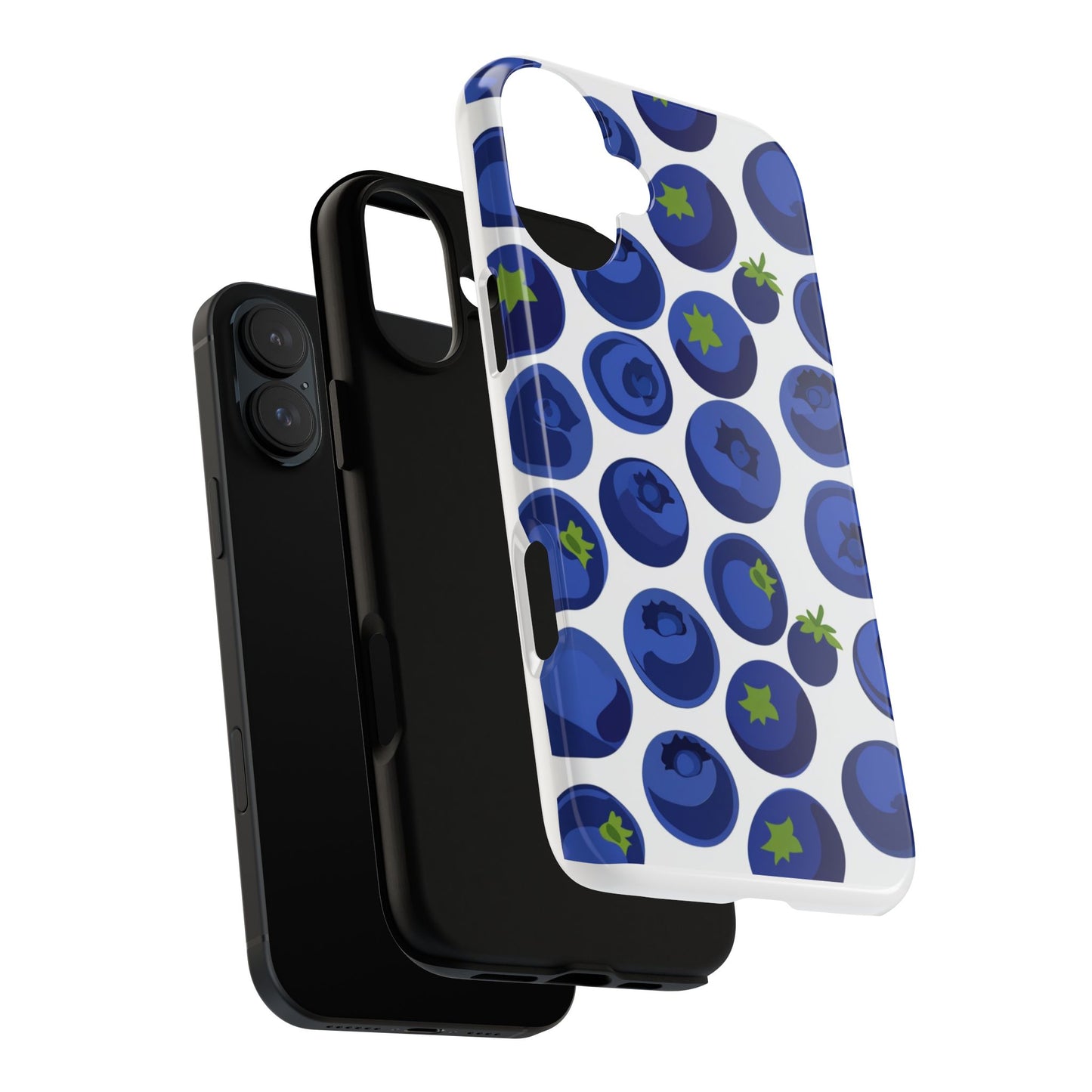 Blueberry Pattern Phone Case, Tough Cases, Fruit Phone Cover, Floral Phone Accessory, Nature Lover Gift, Stylish Tech Decor