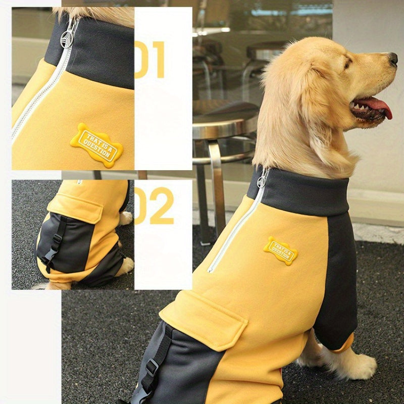 Golden Retriever Labrador Medium & Large Dog Winter Sweatshirt - Button Quadruped Dog Sweatshirt - 100% Polyester Comfort Warm Pet Clothes