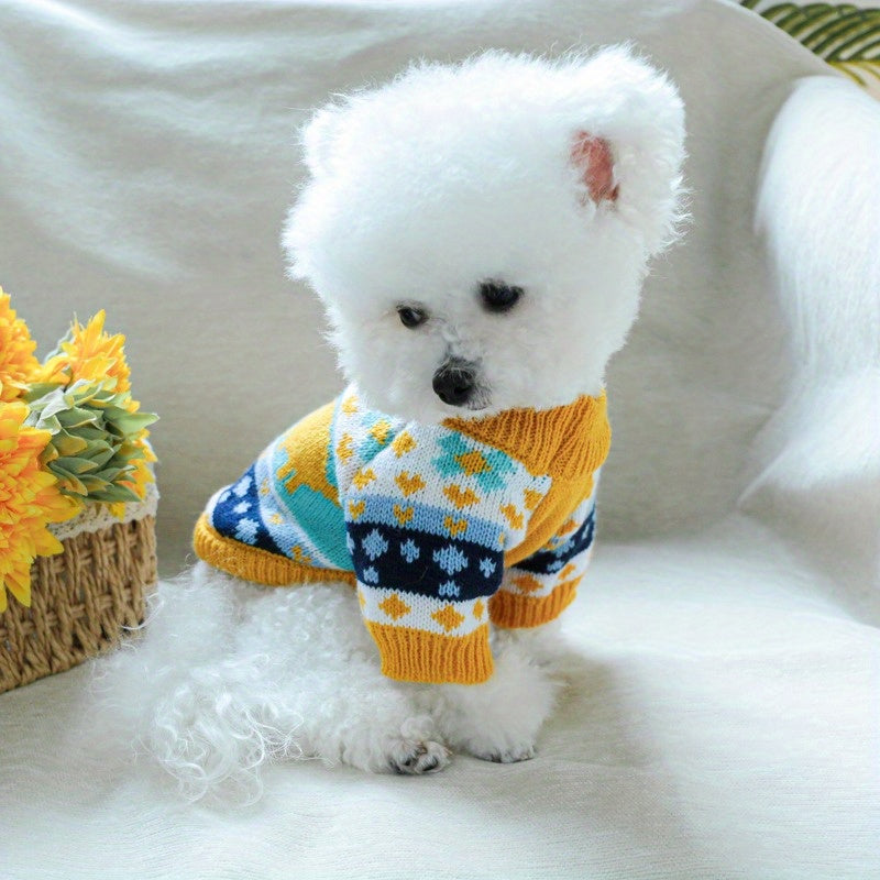 [Jurassic Knitted Pet Sweater Clothes] Jurassic Sweater Dog Clothes Bear Pomeranian Teddy Small Dog Sweater Comfortable Knitted Pet Clothes