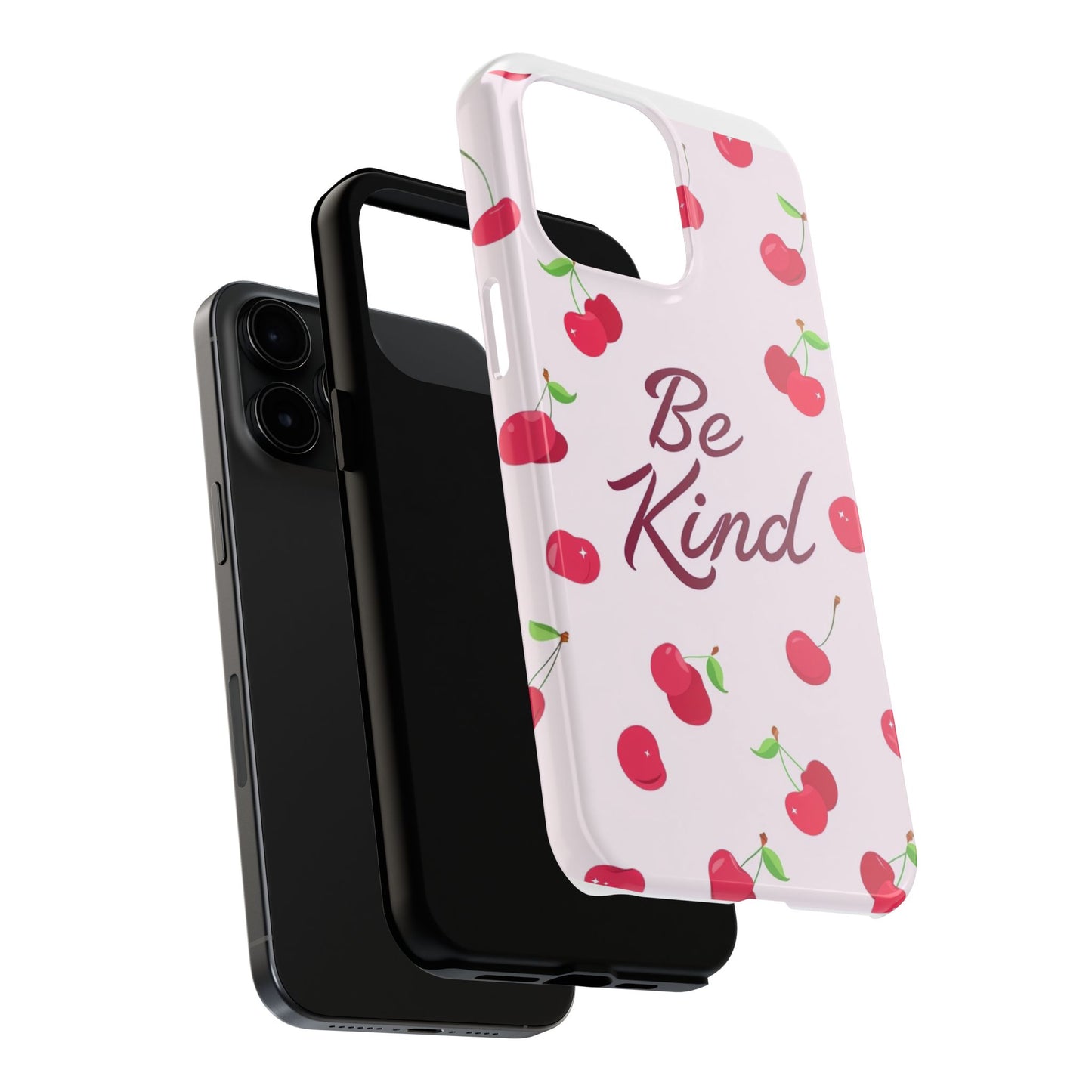Cherry Blossom Tough Phone Case - "Be Kind" Design, Cute Phone Cover, Eco-Friendly Case, Gift for Friends, Positive Vibes