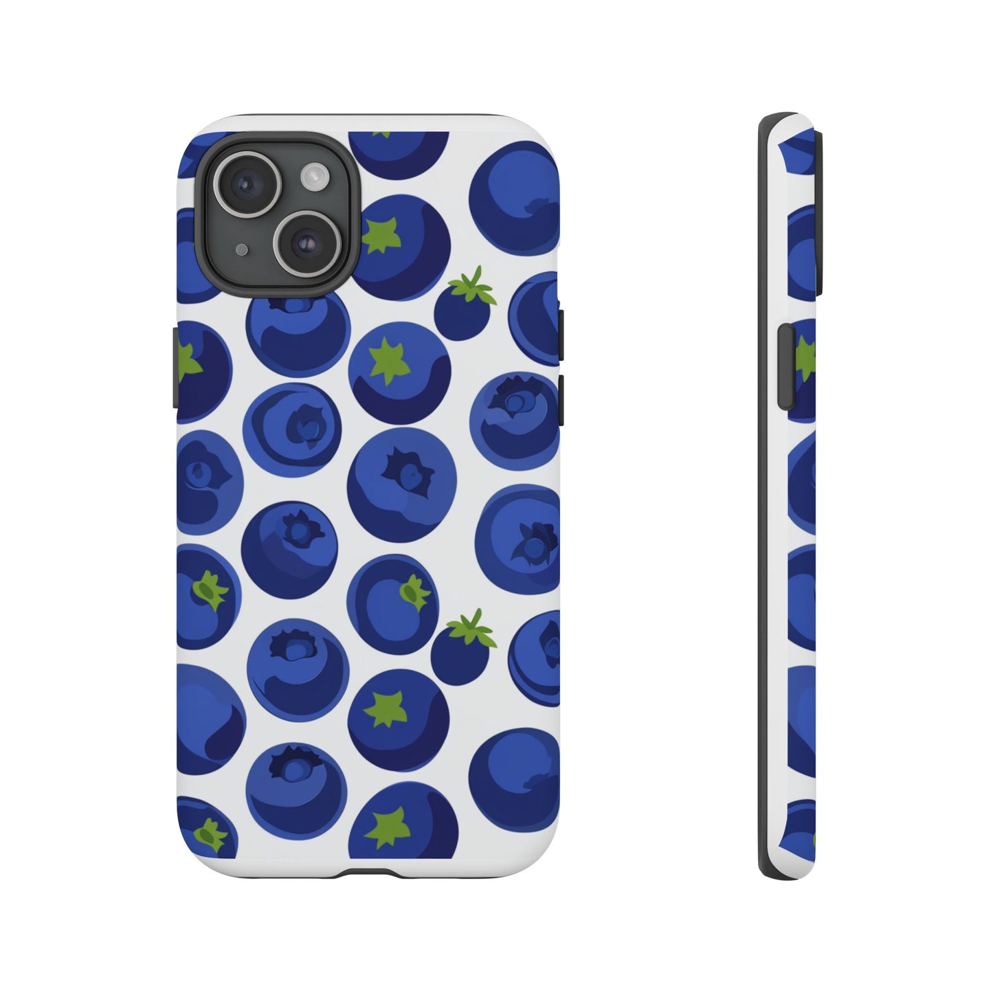 Blueberry Pattern Phone Case, Tough Cases, Fruit Phone Cover, Floral Phone Accessory, Nature Lover Gift, Stylish Tech Decor