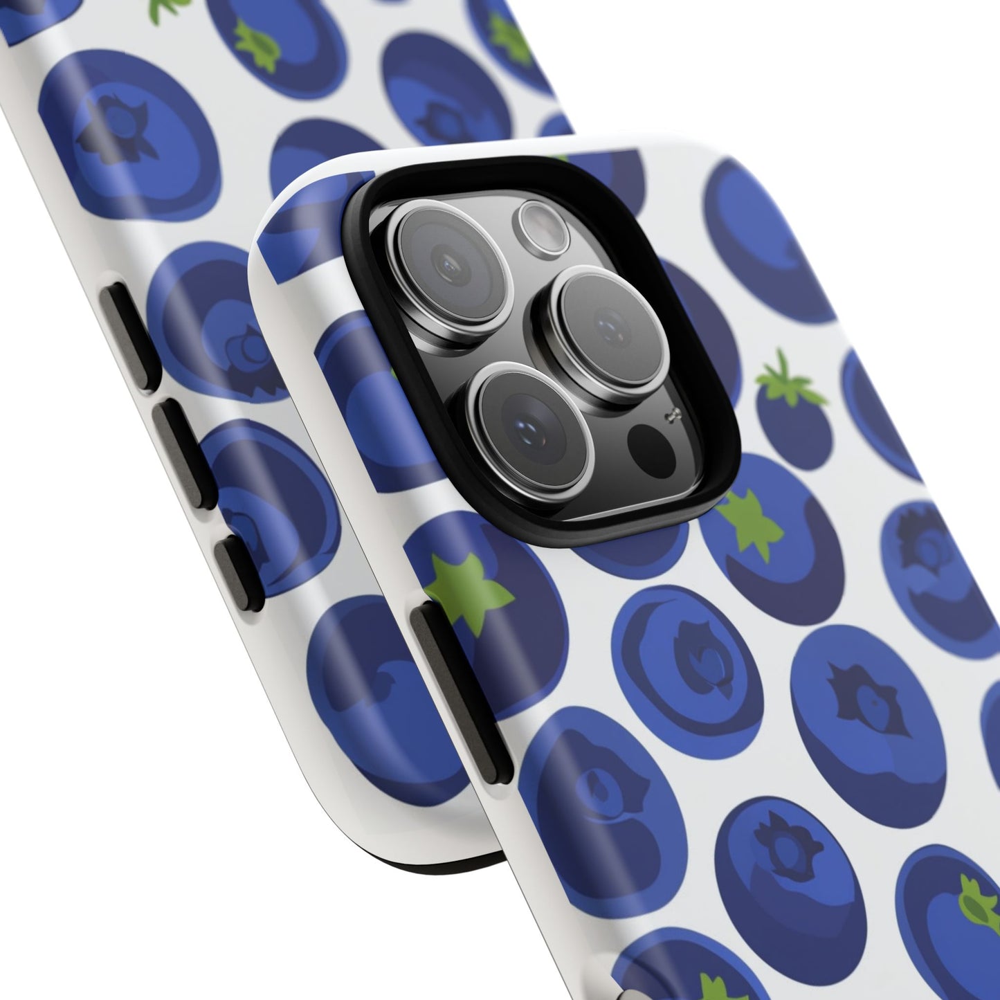 Blueberry Pattern Phone Case, Tough Cases, Fruit Phone Cover, Floral Phone Accessory, Nature Lover Gift, Stylish Tech Decor