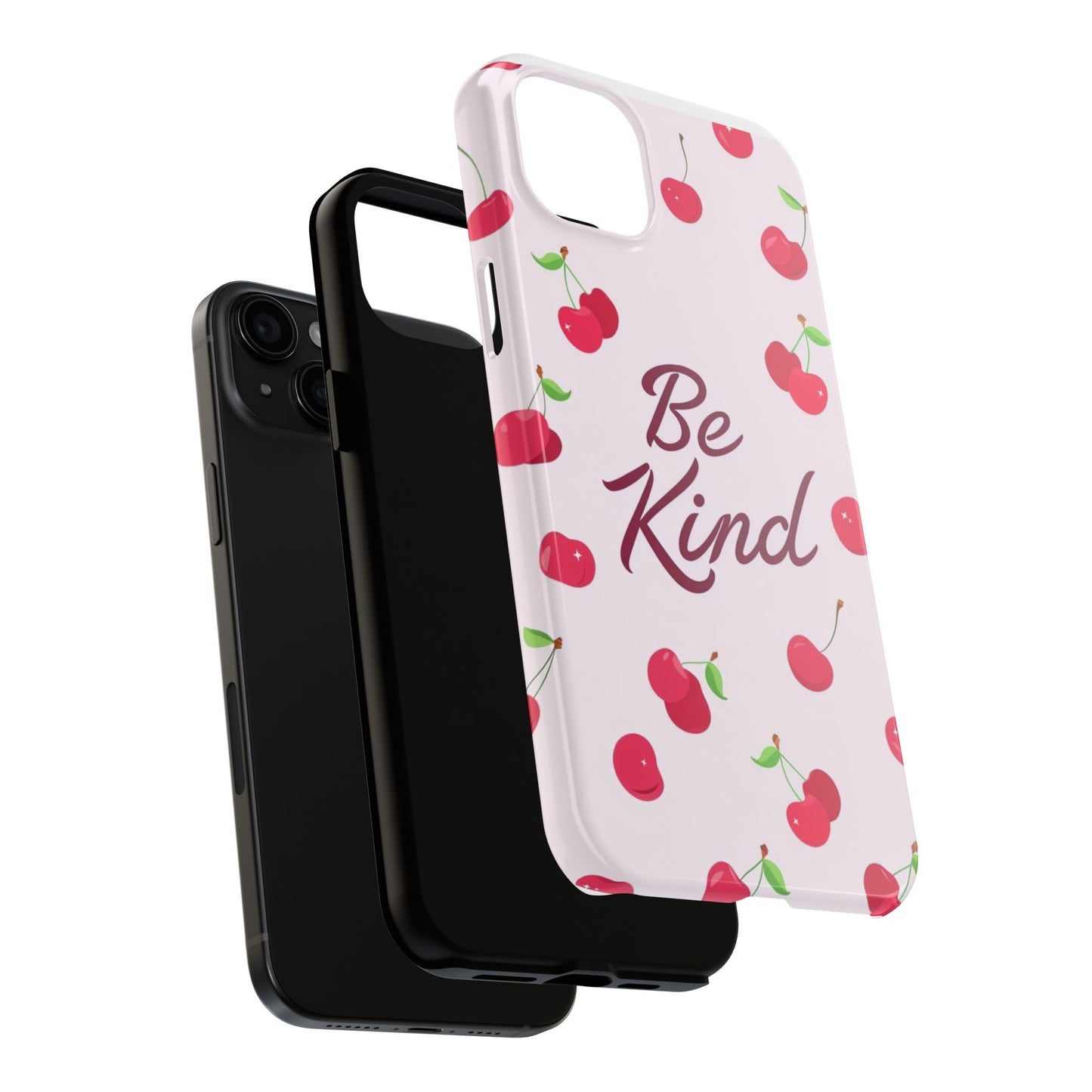 Cherry Blossom Tough Phone Case - "Be Kind" Design, Cute Phone Cover, Eco-Friendly Case, Gift for Friends, Positive Vibes