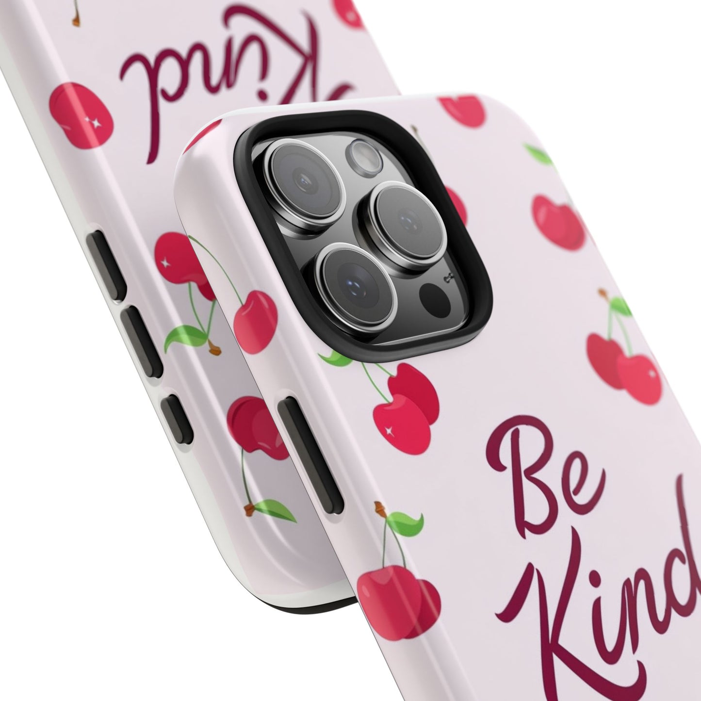 Cherry Blossom Tough Phone Case - "Be Kind" Design, Cute Phone Cover, Eco-Friendly Case, Gift for Friends, Positive Vibes