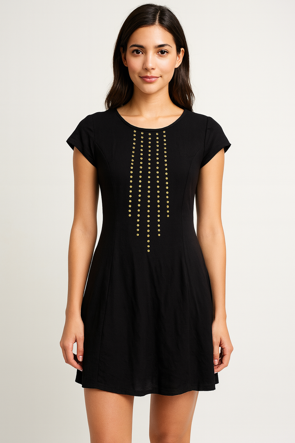 Gianni Bini Black Studded Mini Dress – Size 12