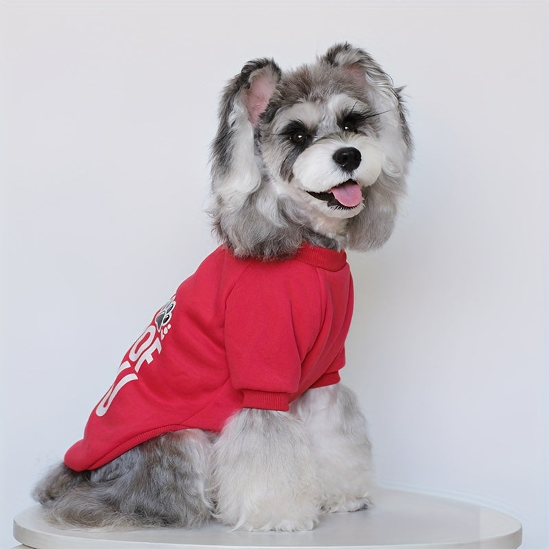 8pcs New Spring/Autumn Cute Plus Velvet Pet Dog Sweater Set, Eight-piece Dog Clothes, Print Design, Patriotic Love Family and Good Friends Dog Festival Clothes, Dog Hooded Sweatshirt, Eight Colors Available at the Same Time,