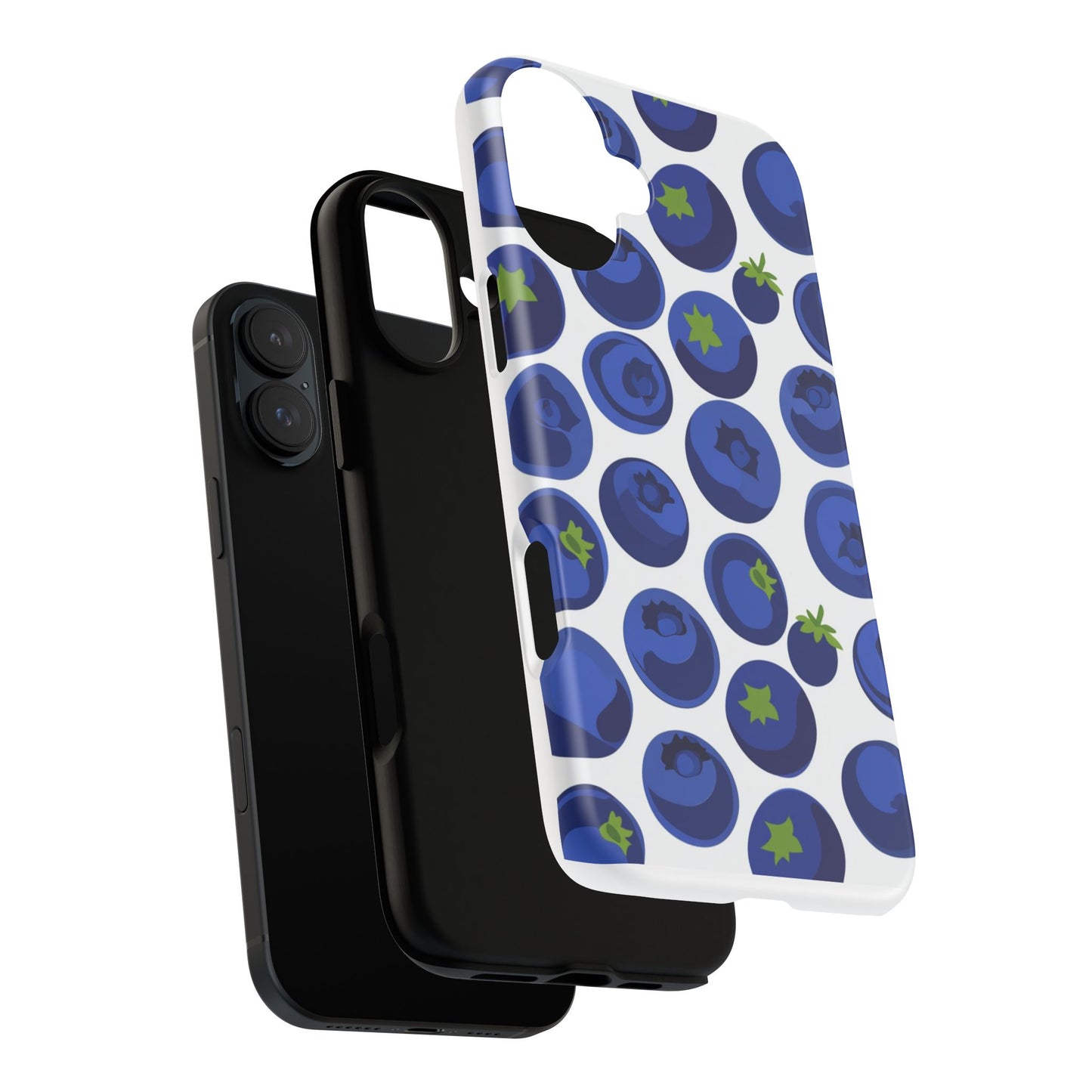 Blueberry Pattern Phone Case, Tough Cases, Fruit Phone Cover, Floral Phone Accessory, Nature Lover Gift, Stylish Tech Decor