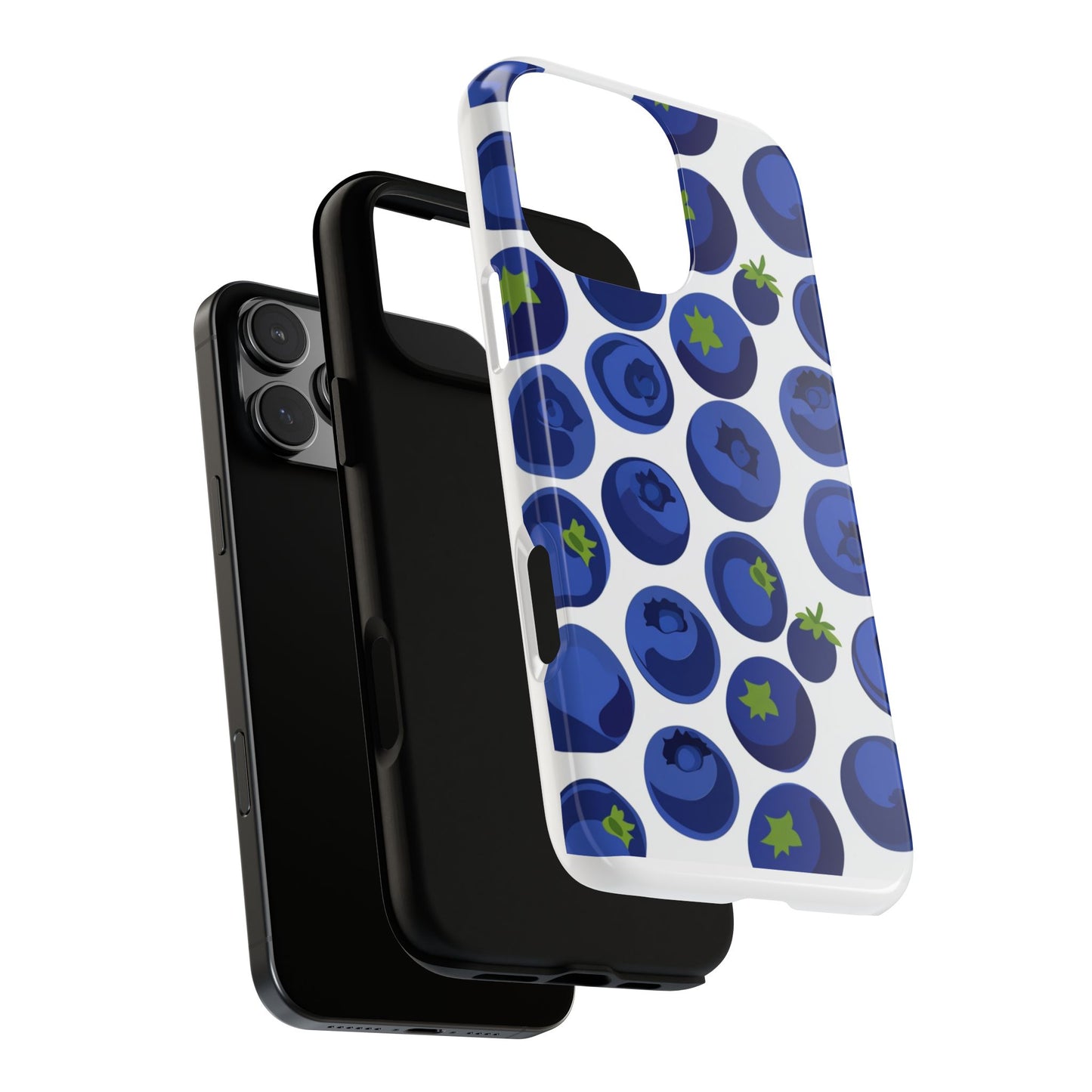 Blueberry Pattern Phone Case, Tough Cases, Fruit Phone Cover, Floral Phone Accessory, Nature Lover Gift, Stylish Tech Decor