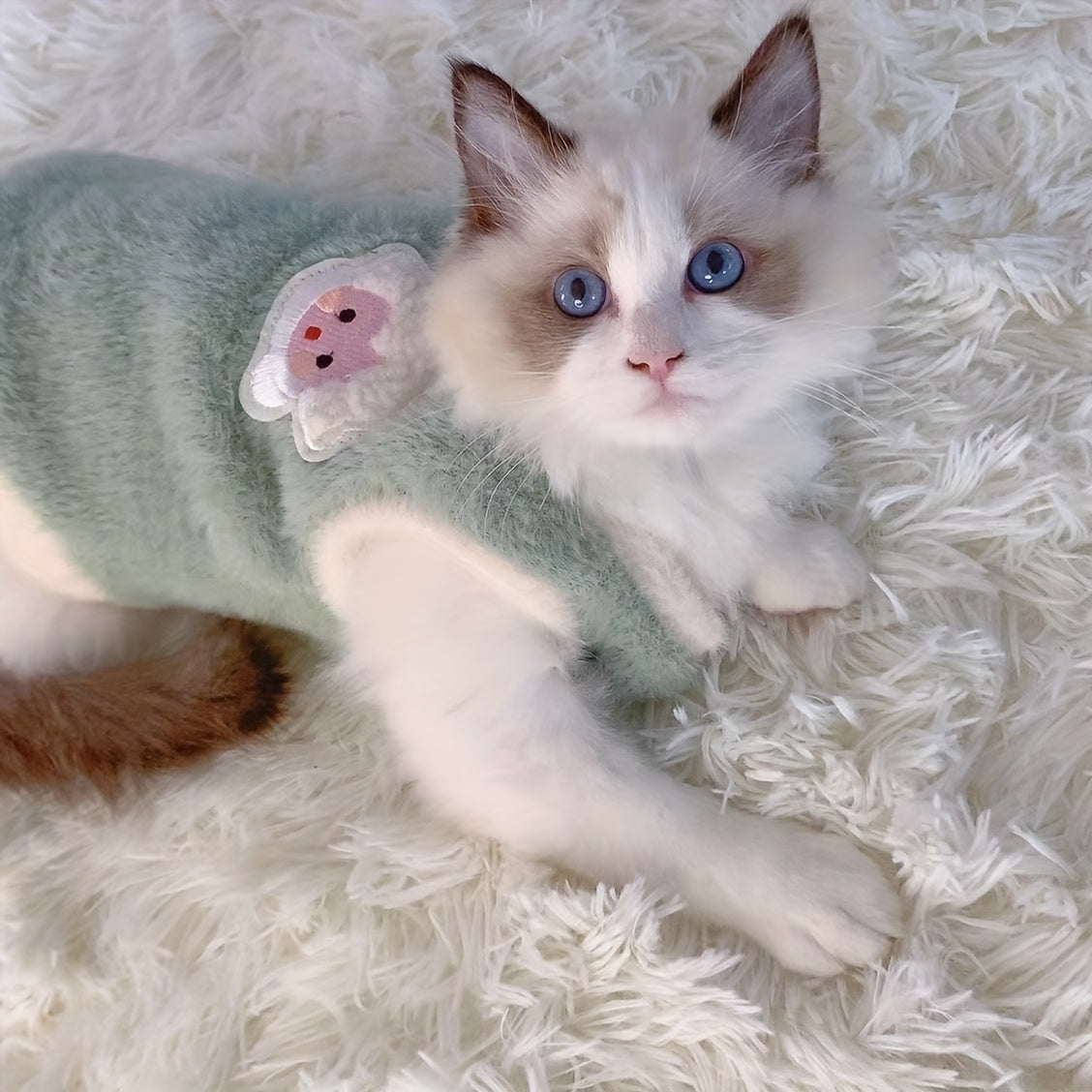 Cozy Plush Pet Winter Vest - Anti-Shedding, Warm Knit Sweater with Cute Animal Patches, Machine Washable, Ideal for Small to Large Breeds, Pet Winter Wear | Stylish Pet Sweater | Pet Clothes, Dog Winter Clothes