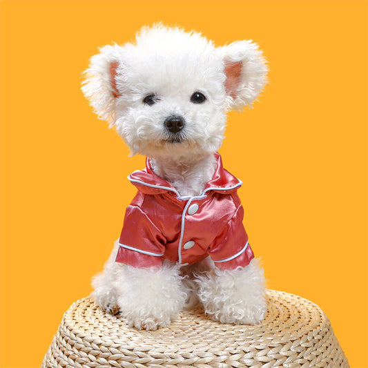 Dog Pajama Contrast Trim Snap On Cat Pajamas Pet Pjs Pet Clothes for Small Dog Cats